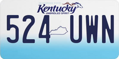 KY license plate 524UWN