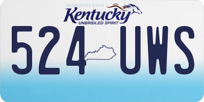 KY license plate 524UWS
