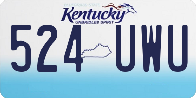 KY license plate 524UWU