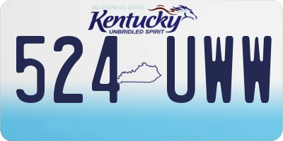 KY license plate 524UWW