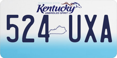 KY license plate 524UXA