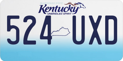 KY license plate 524UXD