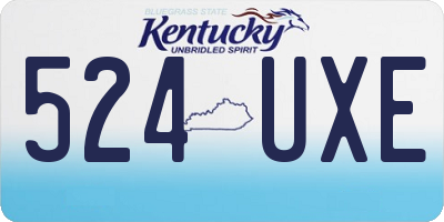 KY license plate 524UXE