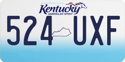 KY license plate 524UXF