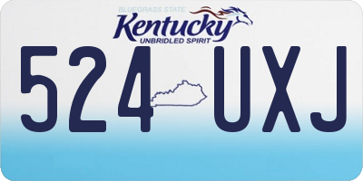 KY license plate 524UXJ