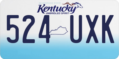 KY license plate 524UXK