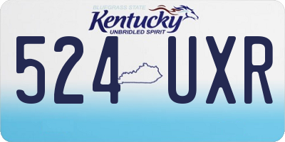KY license plate 524UXR