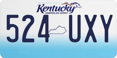 KY license plate 524UXY
