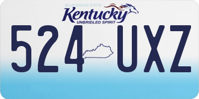 KY license plate 524UXZ