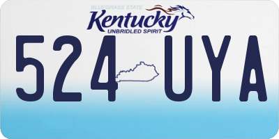 KY license plate 524UYA