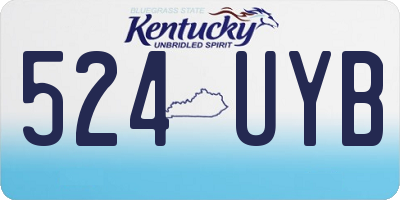 KY license plate 524UYB