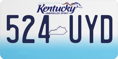 KY license plate 524UYD