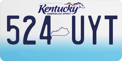 KY license plate 524UYT