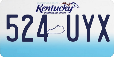 KY license plate 524UYX