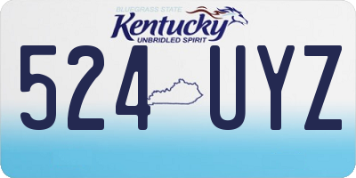 KY license plate 524UYZ