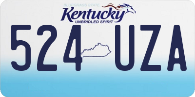 KY license plate 524UZA