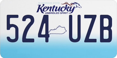 KY license plate 524UZB