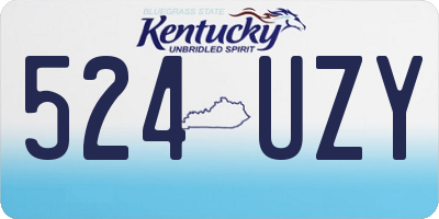 KY license plate 524UZY