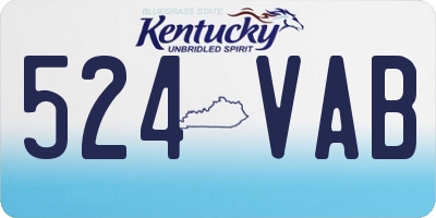 KY license plate 524VAB