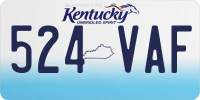 KY license plate 524VAF