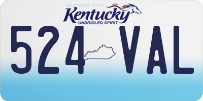 KY license plate 524VAL