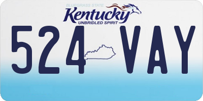 KY license plate 524VAY