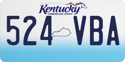 KY license plate 524VBA