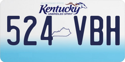 KY license plate 524VBH