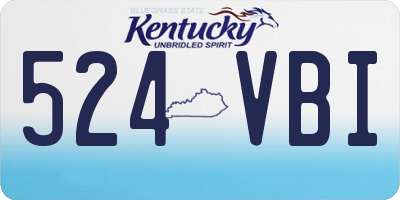 KY license plate 524VBI