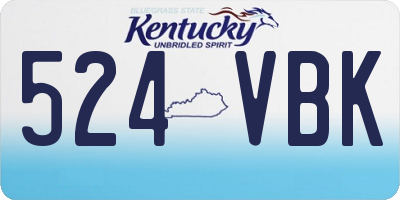 KY license plate 524VBK
