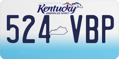 KY license plate 524VBP