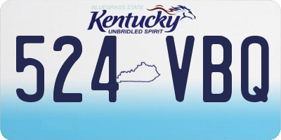 KY license plate 524VBQ