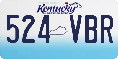 KY license plate 524VBR