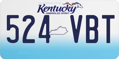 KY license plate 524VBT