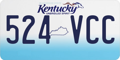 KY license plate 524VCC