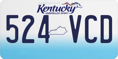 KY license plate 524VCD