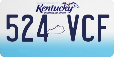 KY license plate 524VCF