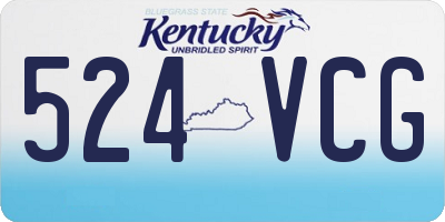 KY license plate 524VCG