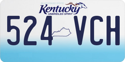 KY license plate 524VCH