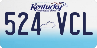 KY license plate 524VCL