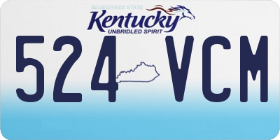 KY license plate 524VCM