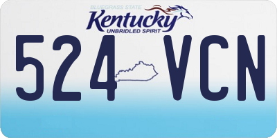 KY license plate 524VCN