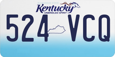 KY license plate 524VCQ