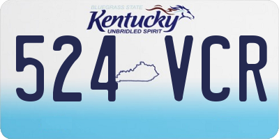 KY license plate 524VCR