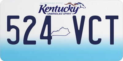 KY license plate 524VCT
