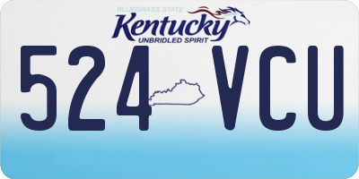KY license plate 524VCU
