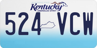 KY license plate 524VCW