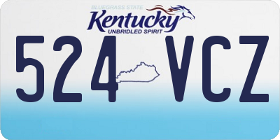 KY license plate 524VCZ