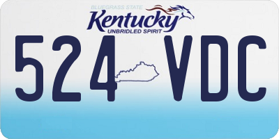 KY license plate 524VDC