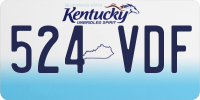 KY license plate 524VDF